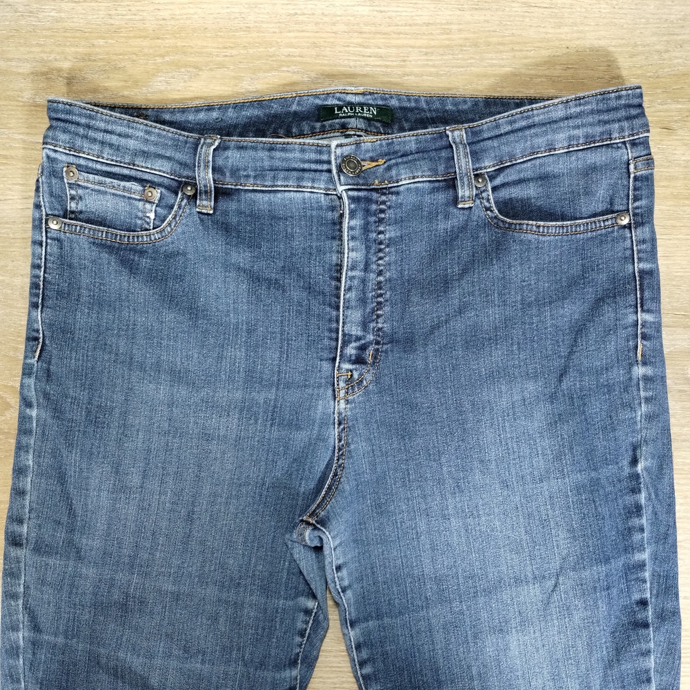 Lauren Ralph Lauren Premium Straight Jeans Sz 14 (35×30.5) Blue Casual Highrise - Picture 4 of 8